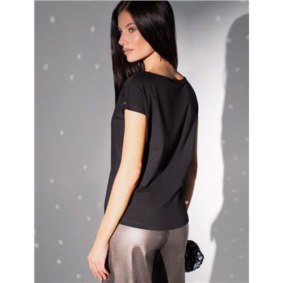 Нарядная футболка с принтом пайетками