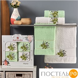 11851 Комп. Пол. MERZUKA махр. в короб. (50*90/2)(70*140/2) 4 шт. MARIA фисташковый