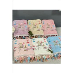 AYHANHOME Kuş Kafes Nakışlı Pamuklu Püsküllü 6'lı 30x50 Mutfak Havlu Seti KUŞ*KAFES*2