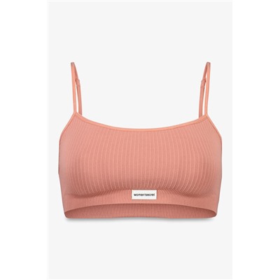 Top canalé seamless rosa