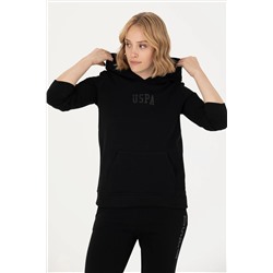 Kadın Siyah Kapüşonlu Basic Sweatshirt