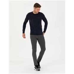 Gri Slim Fit Kanvas Pantolon