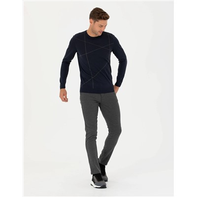 Gri Slim Fit Kanvas Pantolon