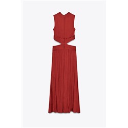 SATIN MIDI DRESS WITH CUT-OUT DETAIL