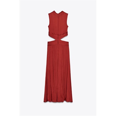 SATIN MIDI DRESS WITH CUT-OUT DETAIL