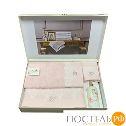 T1219T10078108 Набор полотенец Tivolyo Home JULIET розовый 3 предмета