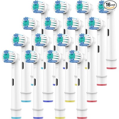 Toothbrush Heads for Oral B, 16 Pack Professional Electric Toothbrush Replacement Heads Medium Soft Dupont Bristles Replacement Toothbrush Heads Precision Clean Brush Heads Refills