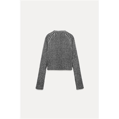 RIBBED KNIT CROPPED SWEATER