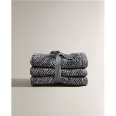 PACK OF RICE STITCH COTTON HAND TOWELS (PACK OF 3)