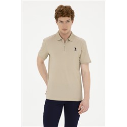 Erkek Regular Fit Polo Yaka Açık Haki Tişört