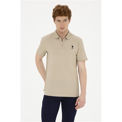 Erkek Regular Fit Polo Yaka Açık Haki Tişört