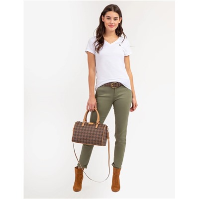 SCALLOP TRIM V-NECK T-SHIRT