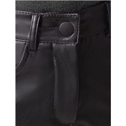 Прямые брюки из искусственной кожи