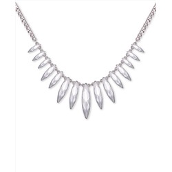 GUESS Silver-Tone Crystal Statement Necklace, 15" + 2" extender
