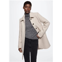 Abrigo lana botones -  Mujer | MANGO OUTLET Melilla