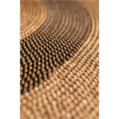 Alsace Yuvarlak Kilim - Naturel/Siyah - 120 cm