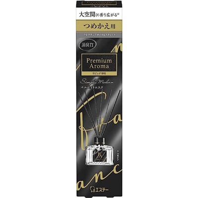 ST SHALDAN Premium Aroma «Бархатный мускус» Освежитель воздуха для просторных помещений + 6 деревянных палочек, восточный цветочный аромат, сменный блок с наполнителем 80 мл.