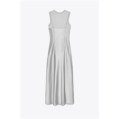 SATIN DRESS WITH WOOL