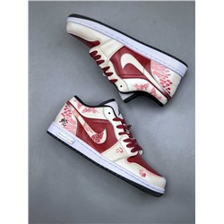 Баскетбольные кроссовки Air Jordan 1 Low, выполненная по индивидуальному заказу синхронизация Года змеи