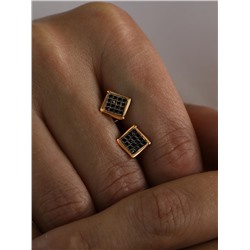 Серьги-пусеты из золочёного серебра с нат. шпинелью 925 пробы С-2469зрч416