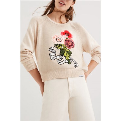 Jersey flores bordadas