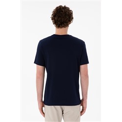Erkek Regular Fit Bisiklet Yaka Lacivert Basic Tişört
