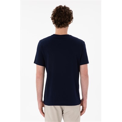 Erkek Regular Fit Bisiklet Yaka Lacivert Basic Tişört