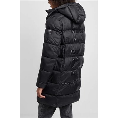 Chaqueta larga acolchada capucha