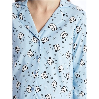 LC Waikiki Gömlek Yaka Baskılı Uzun Kollu Kadın Pijama Takımı, LCW DREAM                                            
                                            Gömlek Yaka Baskılı Uzun Kollu Kadın Pijama Takımı