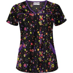 UA Circle Of Zenergy Black Print Scrub Top