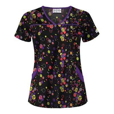 UA Circle Of Zenergy Black Print Scrub Top