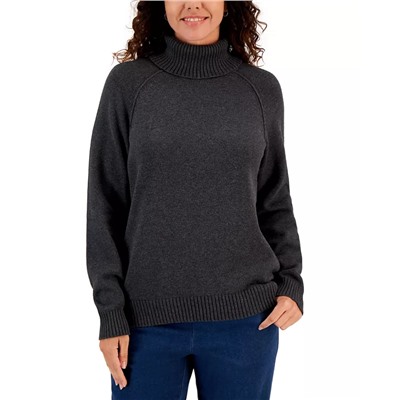 KAREN SCOTT Women's Cotton Turtleneck Sweater, Created for Macy's