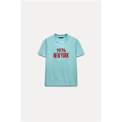 T-SHIRT WITH SLOGAN