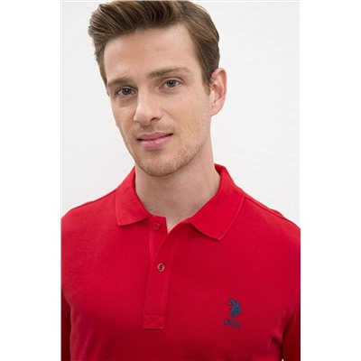 Erkek Kırmızı Basic Polo Yaka Tişört