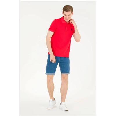 Erkek Kırmızı Basic Polo Yaka Tişört
