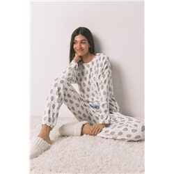 Pijama largo super soft flores