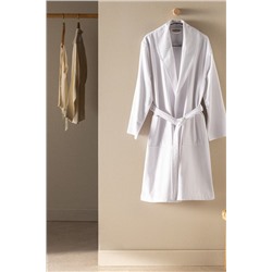 Eleta Şalyaka %100 Pamuk Unisex Bornoz - Beyaz