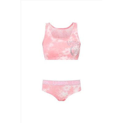 U.S. Polo Assn. Kadın Pembe Büstiyer Şort Takım 66268