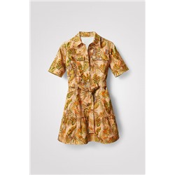 Vestido camisero tropical