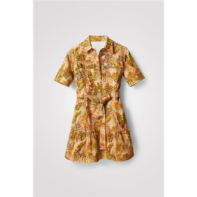 Vestido camisero tropical
