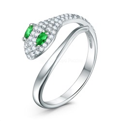 Кольцо из серебра c фианитами родированное - Змея 1-653р23200