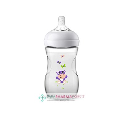 Avent Biberon Natural 1m+ 260ml Hippopotame