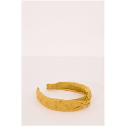 Diadema pelo bordado suizo mostaza