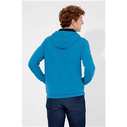 Erkek Kobalt Kapüşonlu Sweatshirt