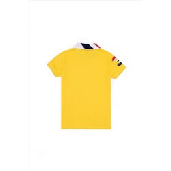 Erkek Çocuk Koyu Sarı Basic Polo Yaka T-Shirt