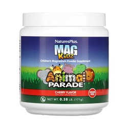 NaturesPlus, Mag Kidz, Animal Parade, детская добавка с магнием в порошке, вишня, 171 г