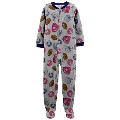 1-Piece Animals Fleece Footie PJs
