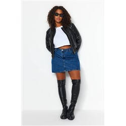 Mavi Yüksek Bel A Shape Denim Etek TBBAW23AZ00042