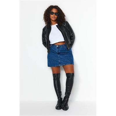 Mavi Yüksek Bel A Shape Denim Etek TBBAW23AZ00042
