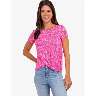 TWIST FRONT CREW NECK T-SHIRT